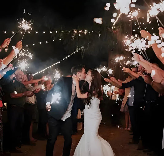 36-Inch 60pcs Flake Fairy Wand Sparkler, An Exquisite Gift for Seeing the Bride off. Suitable for Wedding Send-off Ceremonies, Birthday Parties, Family Reunions, Christmas, Independence Day Parties, and Various Commemorative events.