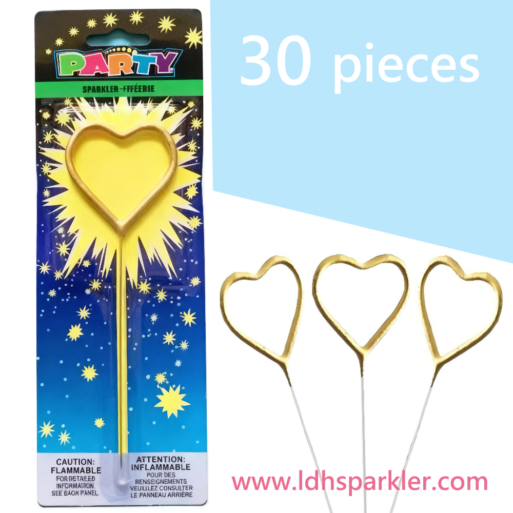 30Pieces Golden Heart Fairy Firework Wand - Magical Sparkle for Every Celebration