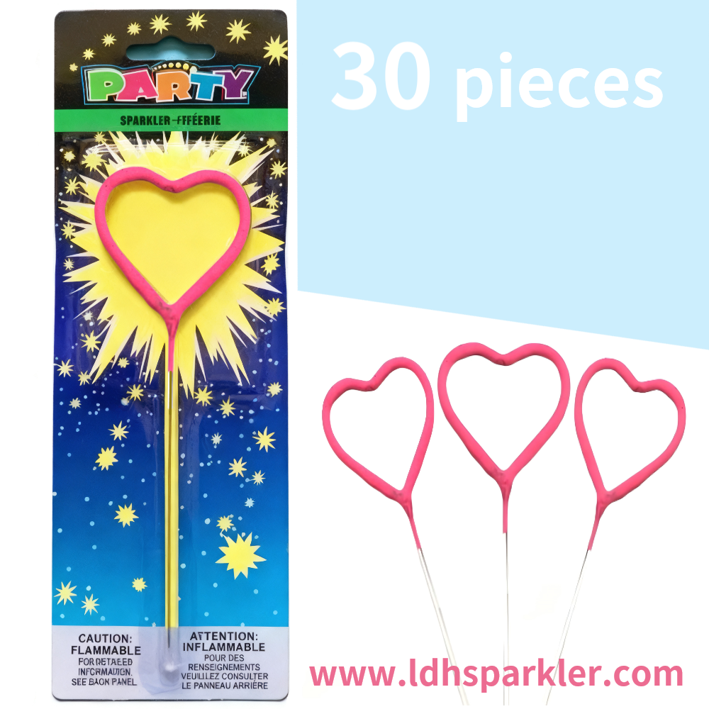 30Pieces Red Heart Fairy Firework Wand - Magical Sparkle for Every Celebration