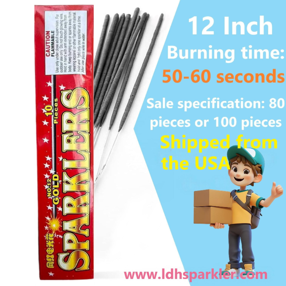 12-Inch 80-Blade Golden Sparklers, Suitable for Wedding Send-off Ceremonies, Birthday Parties, Family Gatherings, Christmas, Independence Day in the United States, and Various Commemorative Celebration Events.