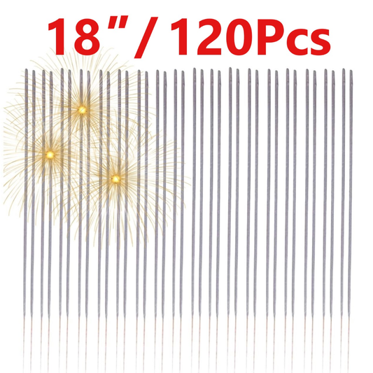 18-Inch 120-Flake Sparkler Wand, Suitable for Major Events Such as Wedding Send-offs, Birthday Parties, Family Gatherings, Christmas, Easter, Independence Day Parties, etc.