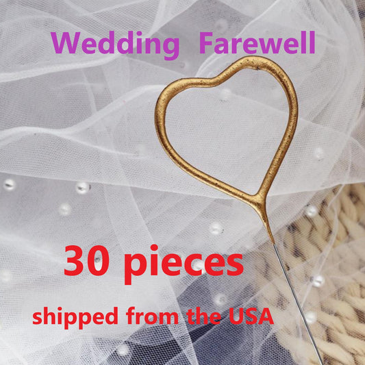 30Pieces Golden Heart Fairy Firework Wand - Magical Sparkle for Every Celebration